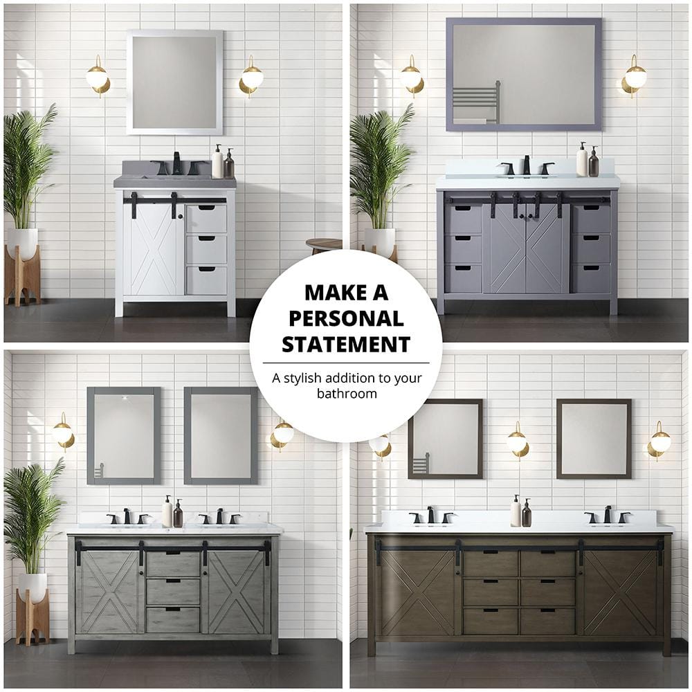 Marsyas 60" Rustic Brown Double Vanity with Quartz Top