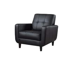 35.5 in. High toned Black Leatherette Accent Chair