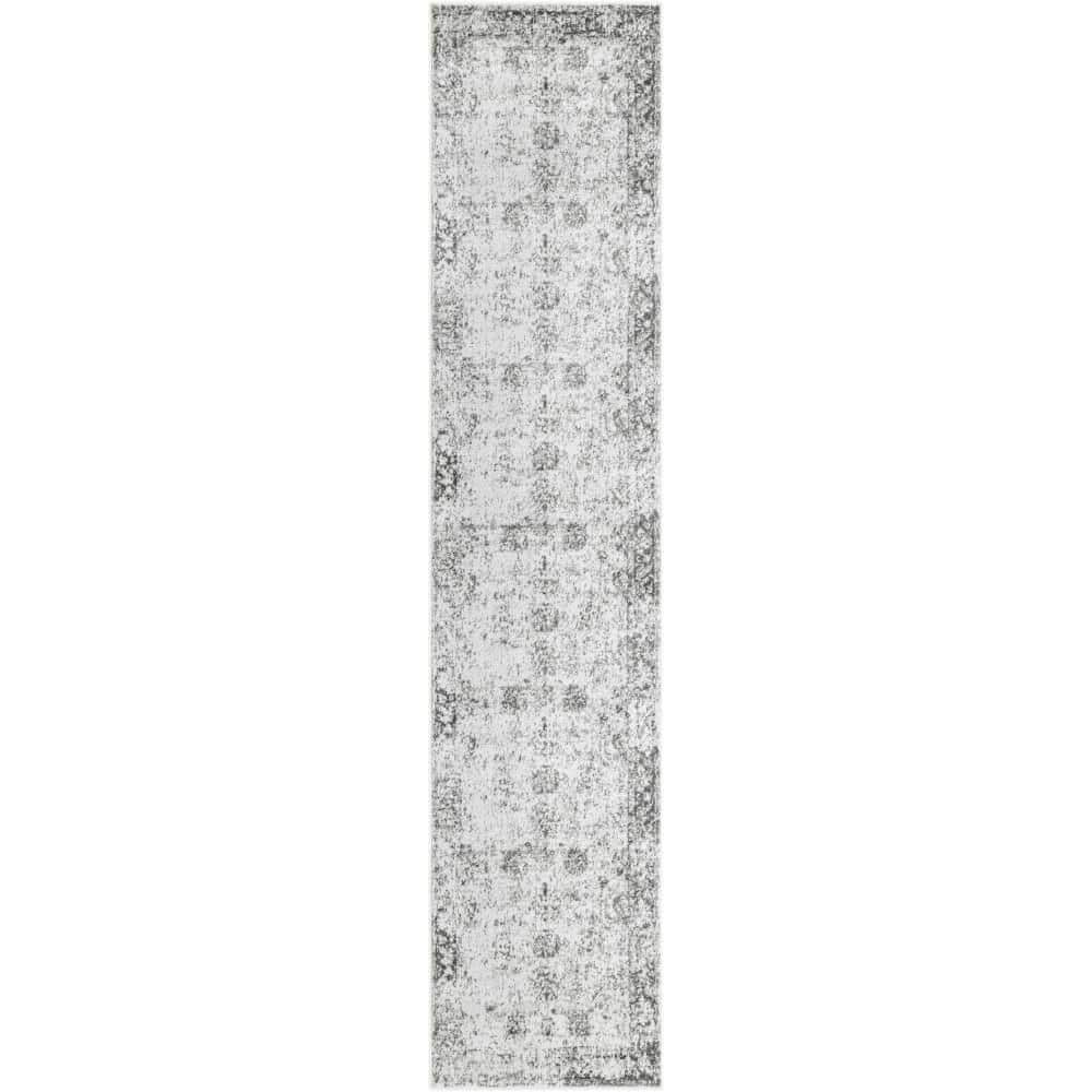 Unique Loom Sofia Casino Gray 2 ft. 7 in. x 12 ft. Area Rug 3193397 ...