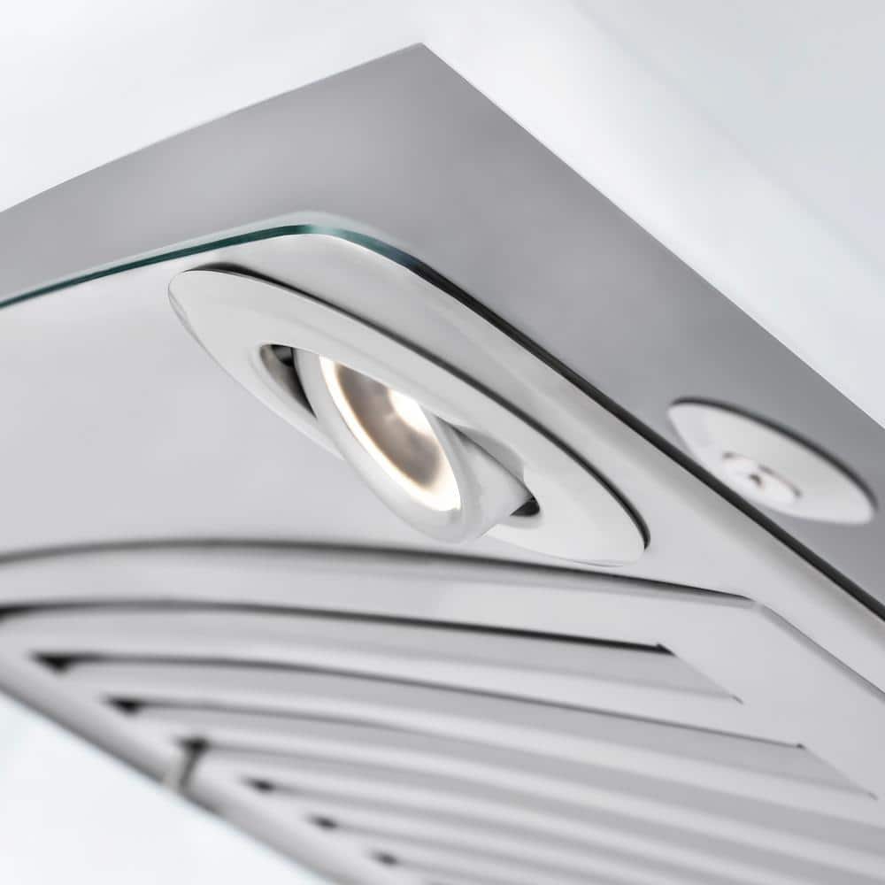 36" Stainless Steel and Glass Convertible Wall Mount Range Hood