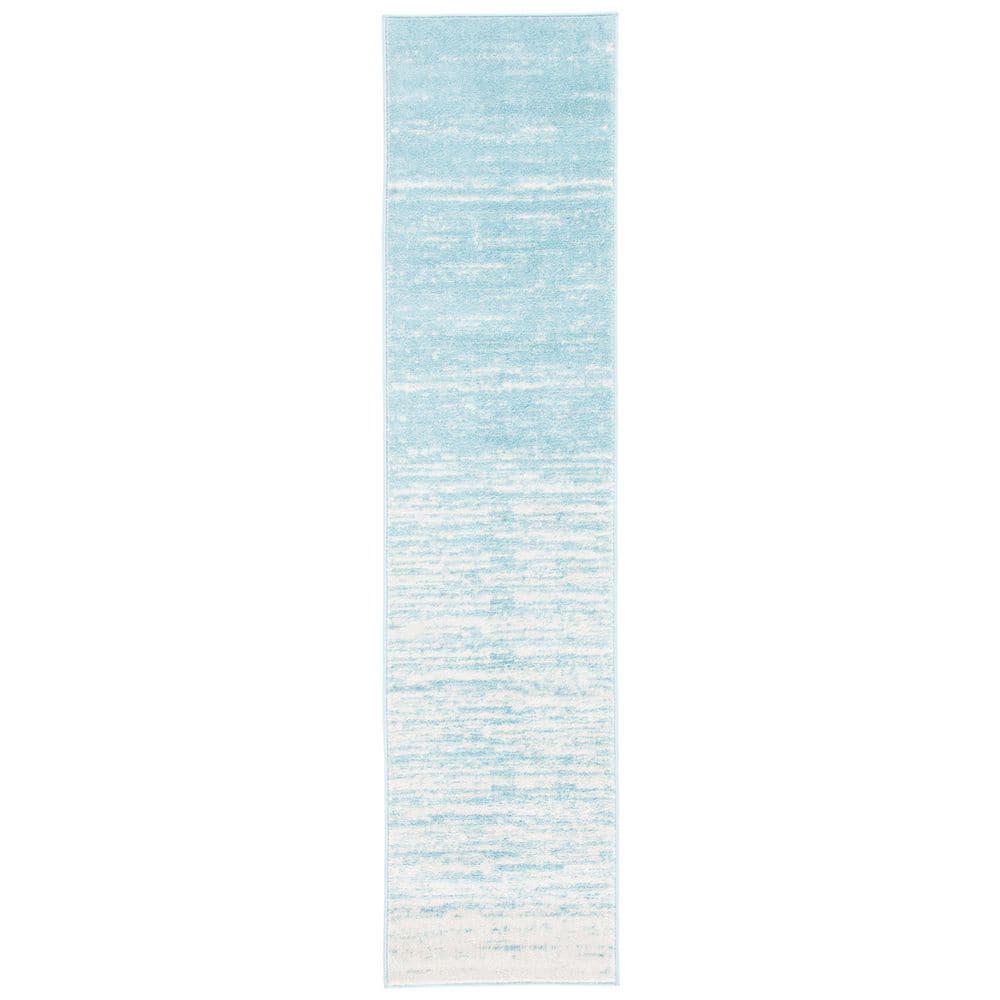 Adirondack Aqua/Ivory Solid Color 3 ft. x 10 ft. Striped Runner Rug price history on PriceWatchPro