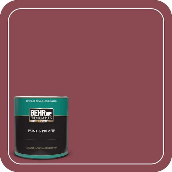 BEHR PREMIUM PLUS 1 qt. #ICC-83 Currant Jam Semi-Gloss Enamel Exterior Paint & Primer