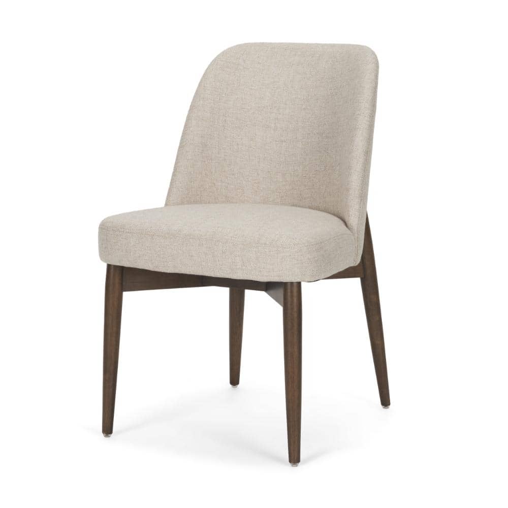 Mercana Abbie Curved Back Oatmeal Fabric Armless Dining Chair 71246 ...