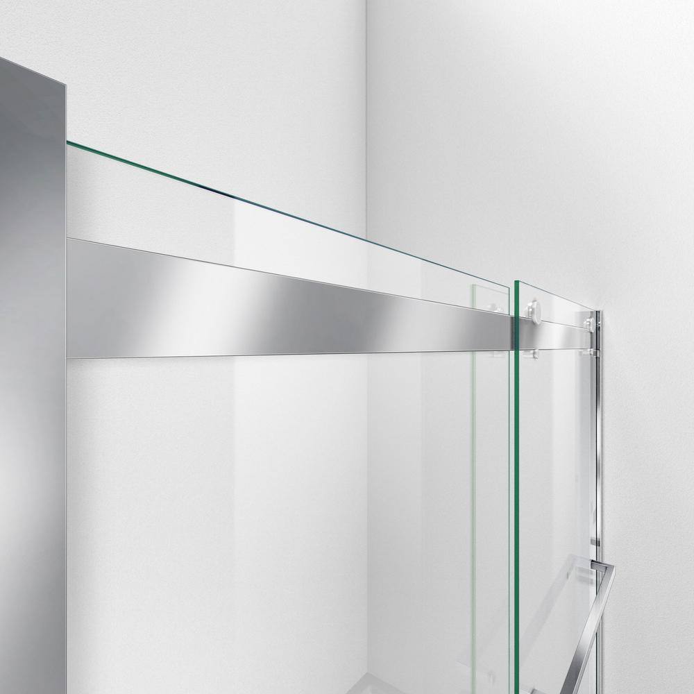 Essence-H 48-60" Chrome Semi-Frameless Sliding Shower Door