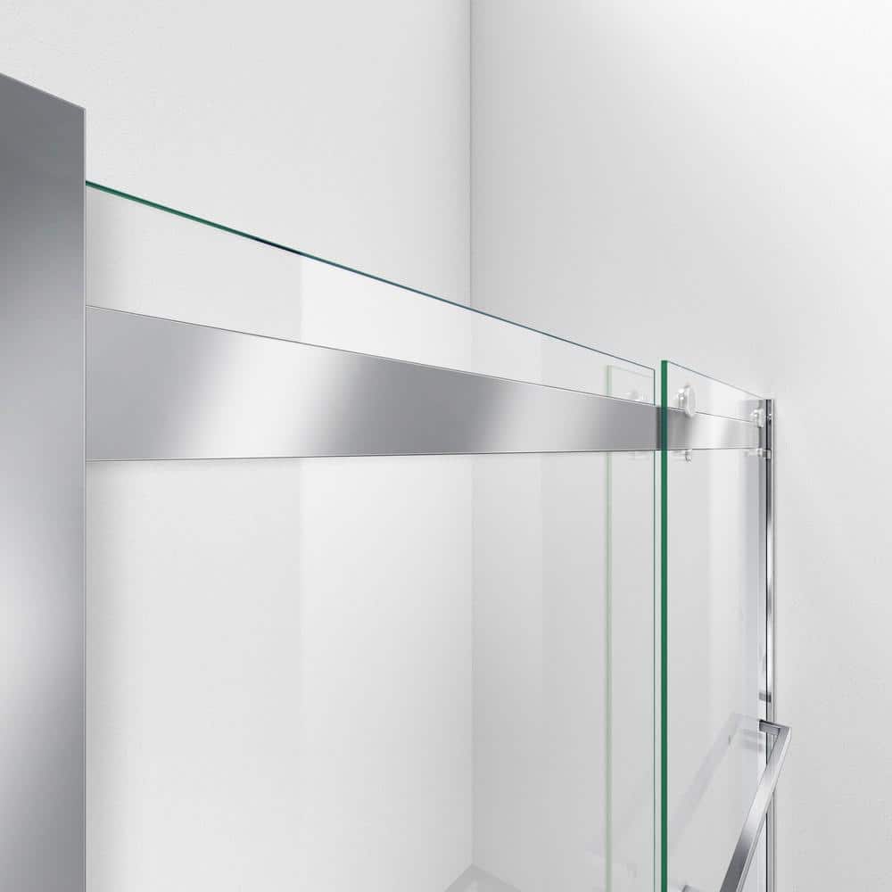 Essence-H 56-60" Chrome Semi-Frameless Sliding Shower Door