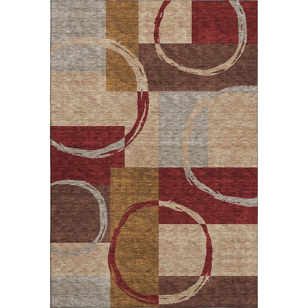 Addison Rugs Mayfield Premium Machine Washable Abstract AMF943 Wheat 3 ft. x 4 ft. Area Rug