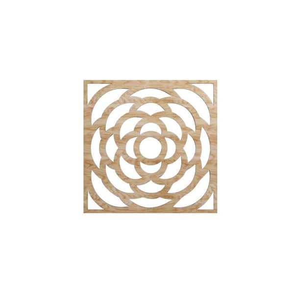 Ekena Millwork 11-3/8 in. x 11-3/8 in. x 1/4 in. Red Oak Small Edinburg Decorative Fretwork Wood Wall Panels (20-Pack)