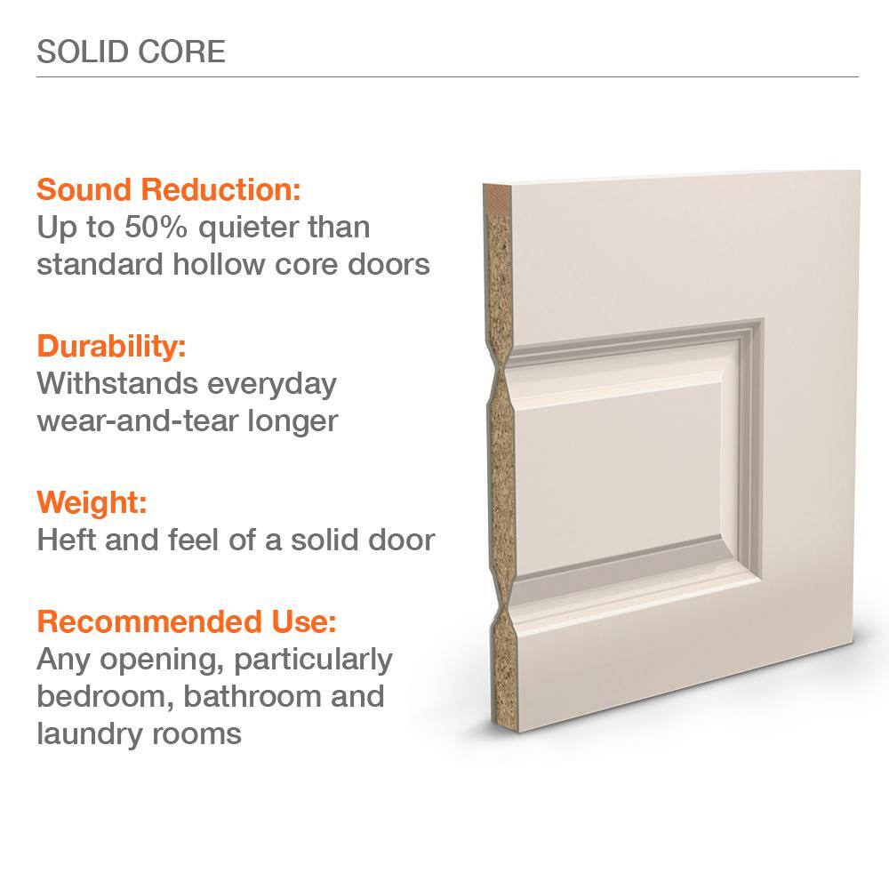 Primed White Solid Pine 2-Panel Interior Slab Door