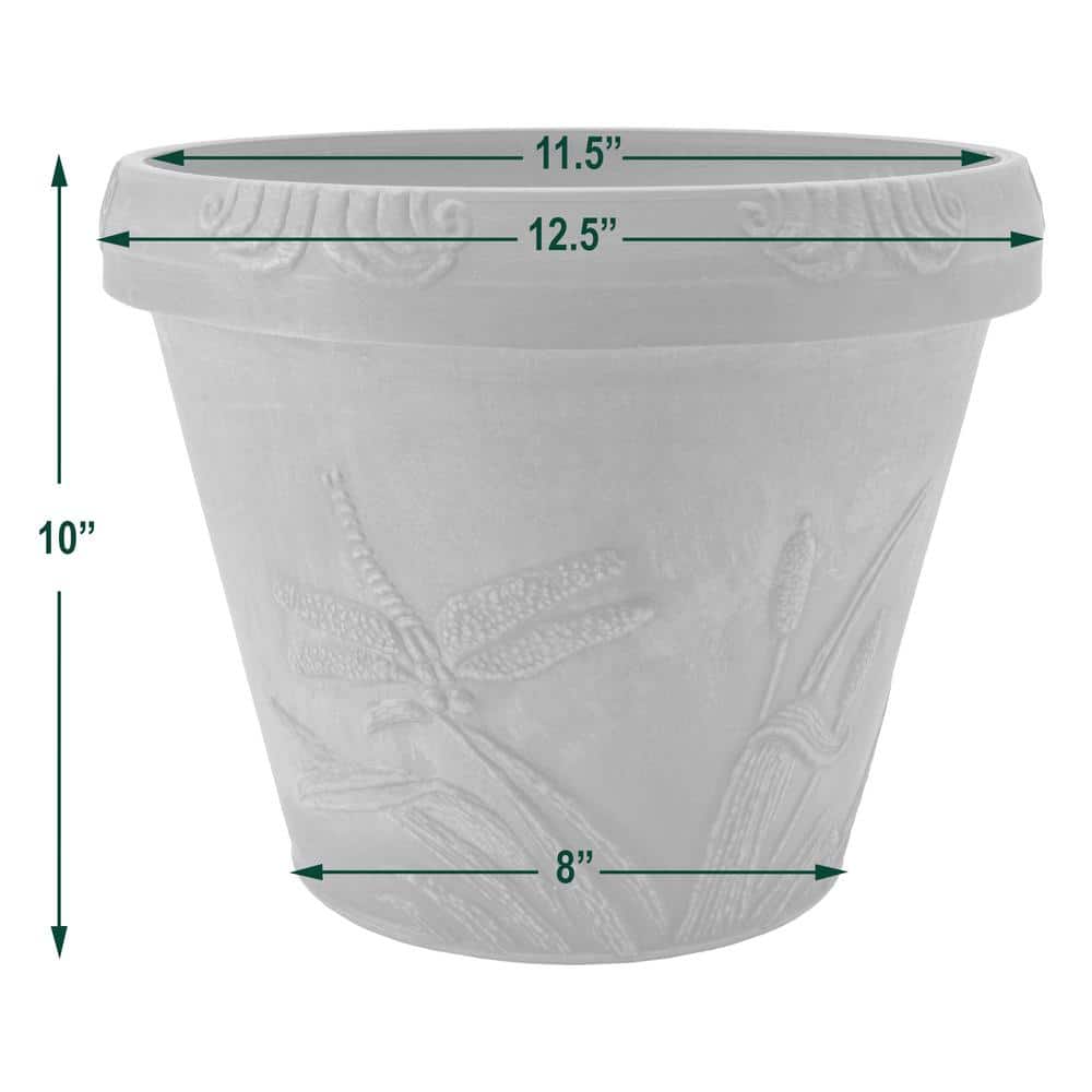 Medium Chocolate Recycled Plastic Dragonfly Planter Pot