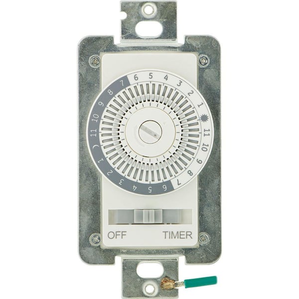 Defiant 15 Amp 24-Hour Indoor In-Wall Mechanical Timer Switch 49829 - Home Depot