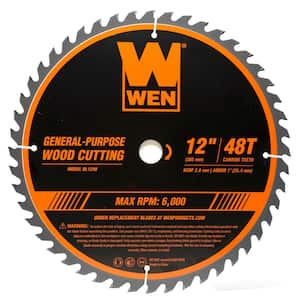 12 in. 48-Tooth Carbide-Tipped Professional Woodworking Saw Blade for Miter Saws and Table Saws