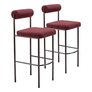 Livorno 29.9 in. Open Back Plywood Frame Barstool with 100% Polyester Seat - (Set of 2)