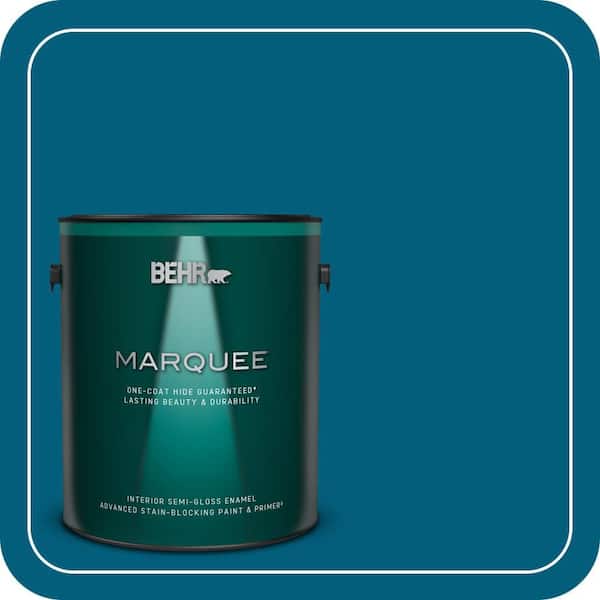 BEHR MARQUEE 1 gal. #MQ5-62 Blue Edge One-Coat Hide Semi-Gloss Enamel Interior Paint & Primer