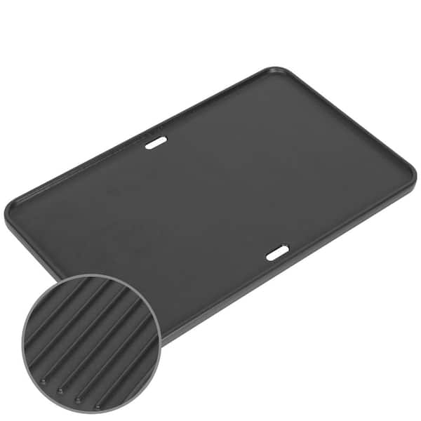 19.2 in. Matte Cast Iron Reversible Flat Top Grill Griddle for Weber Summit 400 and 600 Series in Black