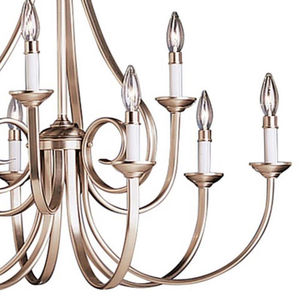 Dover 32" Brushed Nickel 9-Light Two-Tier Chandelier