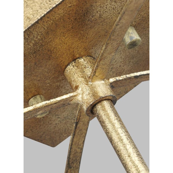 Generation Lighting - Thayer 14.375 in. W. 4-Light Antique Gild Semi-Flush Mount