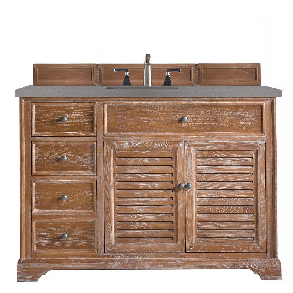 Savannah 48 in.W x 23.5 in.D x 34.3 in. H Single Vanity in Driftwood with Q