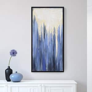 "Snowy Drip 2" by Martin Edwards Framed Textured Metallic Abstract Hand Painted Wall Art 48 in. x 24 in.