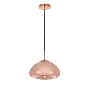 Timeless Home 11 in. 1-Light Copper Pendant Light, Bulbs Not Included