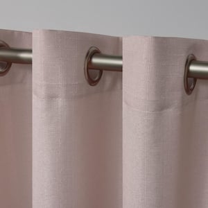 Loha Blush Solid Light Filtering Grommet Top Curtain, 54 in. W x 63 in. L (Set of 2)