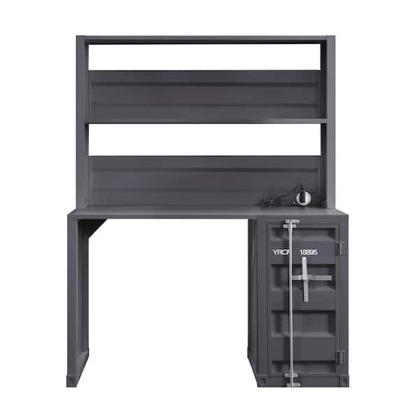 Acme Furniture 47 in. Rectangular Gunmetal 1 Drawer Writing Desks with Hutch