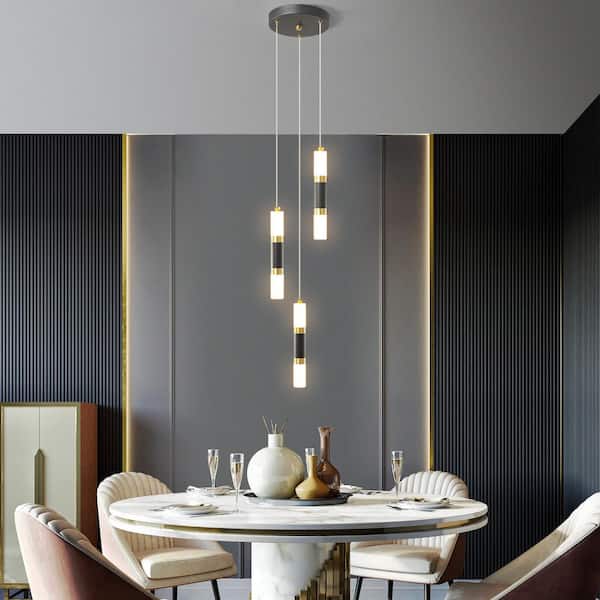 Home Lighting 18W 3-Light BlackGold Dimmable LED Mini Pendant Light Bedroom Bedside Table Small Pendant Lighting