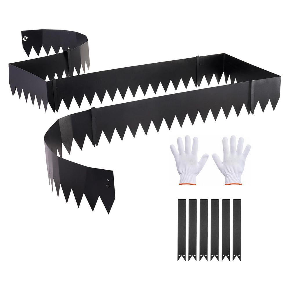 6-Pack Galvanized Steel Landscape Edging, 40x8in. Metal Garden Border, Bendable Yard Edging with 6 Mounting Clips, Black price history on PriceWatchPro