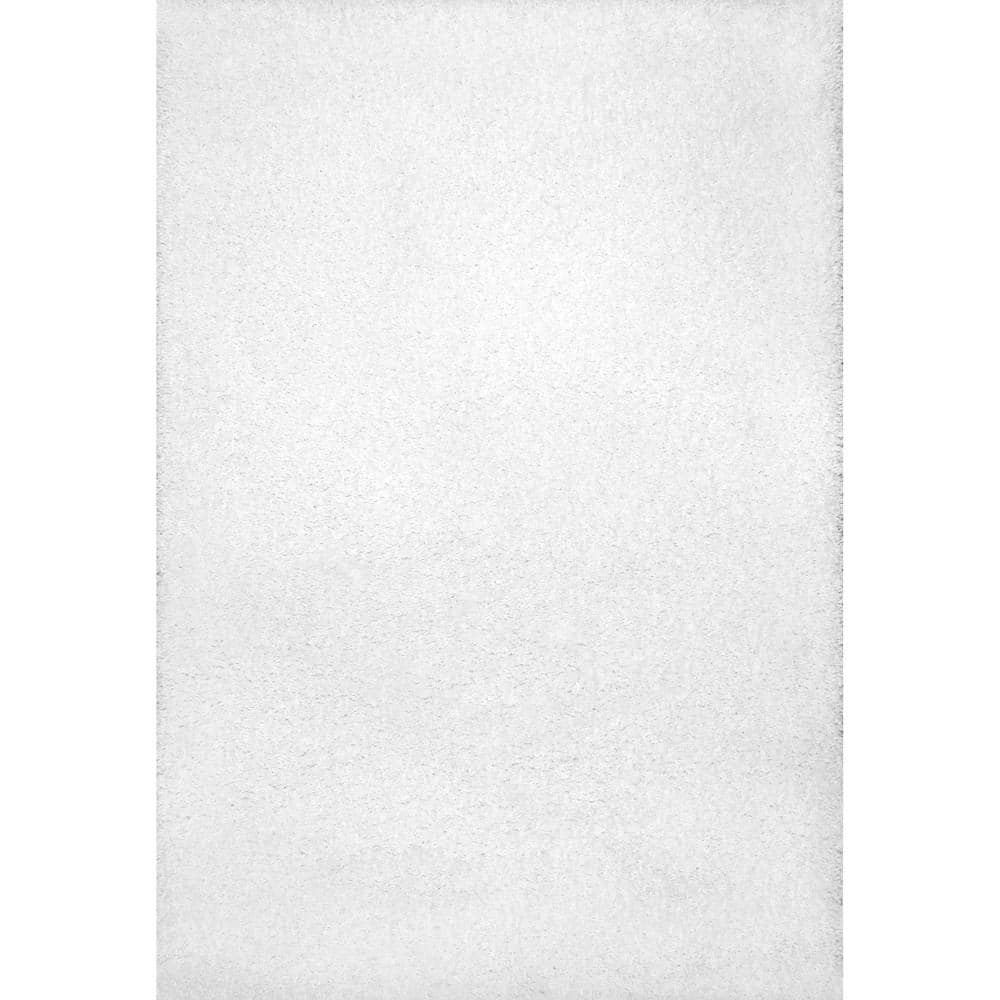 nuLOOM Haisley Casual Shag White 9 ft. x 12 ft. Modern Area Rug OZUS01A9012 The Home Depot