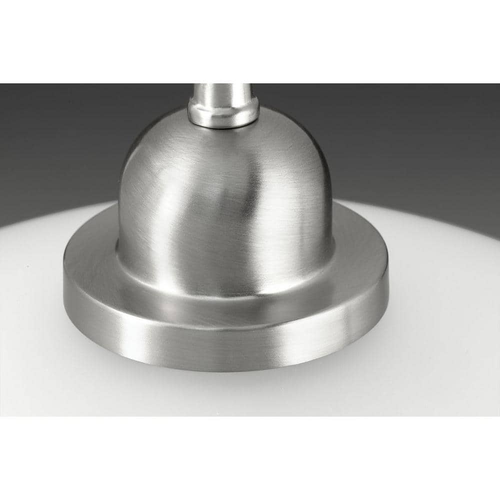 Nickel Etched Glass Dome Pendant Light with Bowl Shade