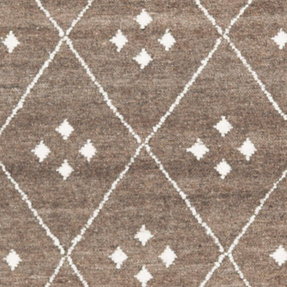 Ivory and Brown Hand-Woven Wool Kilim Rug 4' x 6'