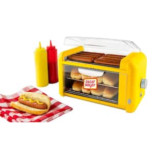 Yellow Hot Dog Roller with 2-Cooking Racks