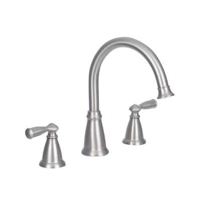 Banbury 2-Handle Deck-Mount High Arc Roman Tub Faucet in Spot Resist Brushed Nickel (Valve Included)