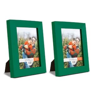 Grooved 3.5 in. x 5 in. Green Picture Frame (Set of 2)