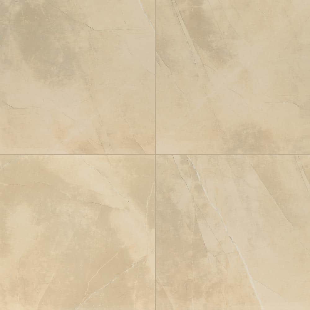 Madison Cream 24 in. x 24 in. Polished Porcelain Marble Look Floor and Wall Tile (448 sq. ft. /Pallet) price history on PriceWatchPro
