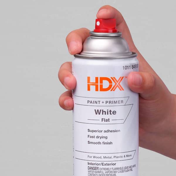 HDX 12 oz. Paint and Primer Flat White Spray Paint 680038-3 - The