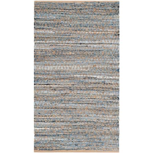 Cape Cod Natural/Blue Doormat 2 ft. x 4 ft. Distressed Diamonds Area Rug