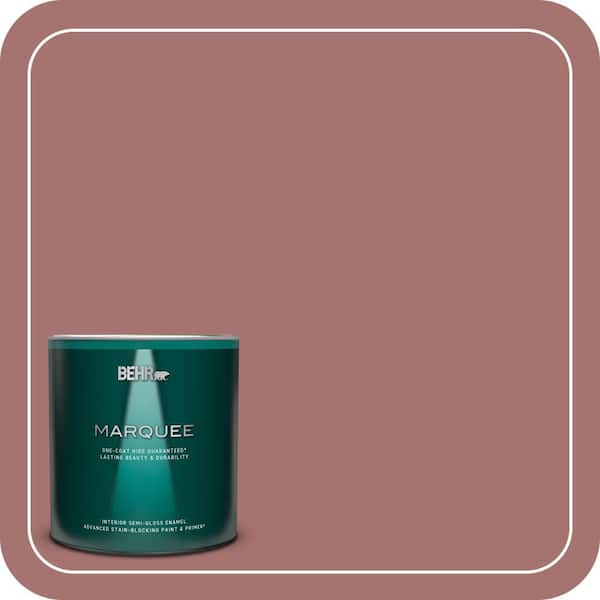 BEHR MARQUEE 1 qt. #MQ1-17 Autumn Russet One-Coat Hide Semi-Gloss Enamel Interior Paint & Primer