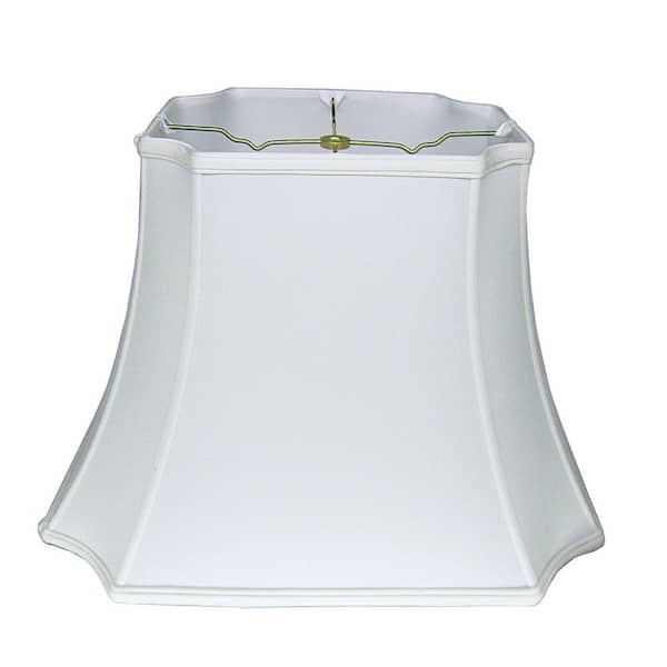 12 in. White Shantung Fabric Bell Lamp Shade with Screw On Fitter