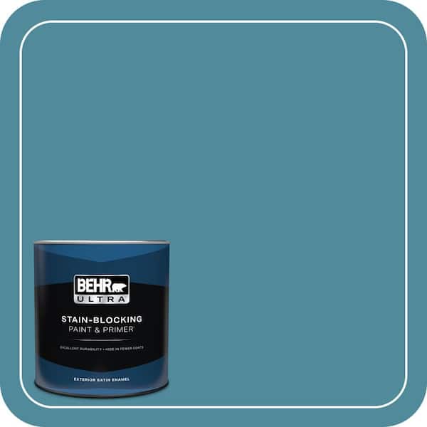 BEHR ULTRA 1 qt. #S460-5 Blue Square Satin Enamel Exterior Paint & Primer