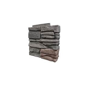 Stacked Stone Coffee 12 in. x 1.375 in. x 12 in. Faux Stone Siding Right Corner Panel