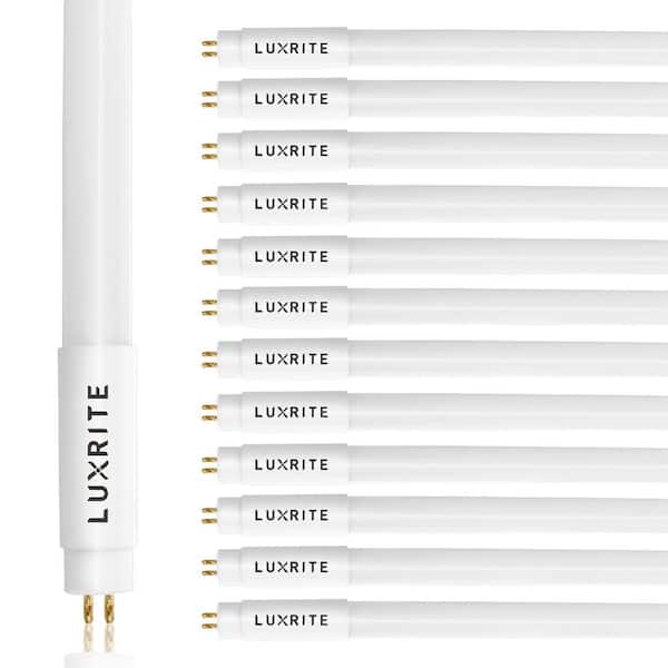 LUXRITE 24-Watt 4 ft. Linear T5 LED Tube Light Bulb 3500K Natural White Type A+B Ballast and Ballast Bypass 3000 Lumens(12-Pack)