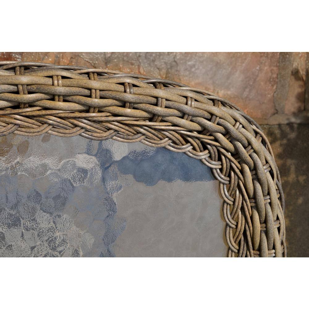 Rio Vista Sandstone Wicker and Glass Side Table