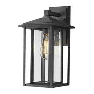 One-Light Exterior Wall Lantern on Steel with Honey Art Glass 2-Pack 