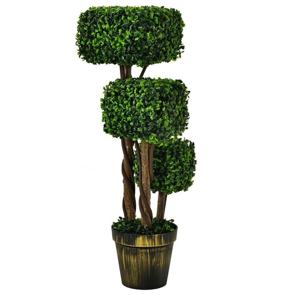 ANGELES HOME 35 In. Indoor Outdoor Decorative Artificial Boxwood ...