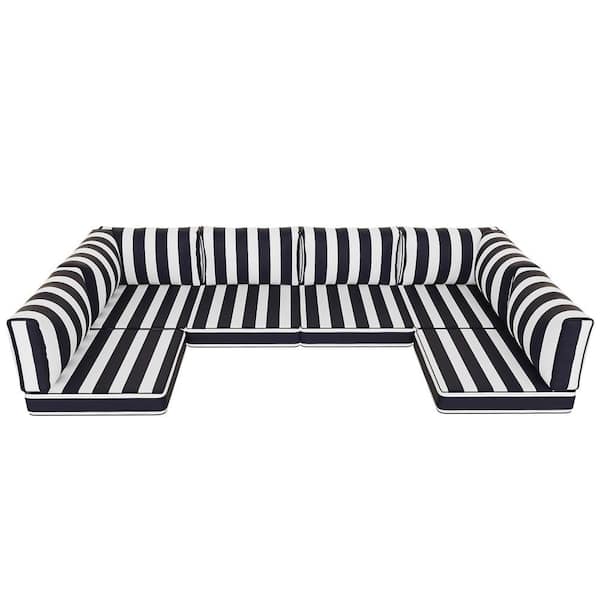 Outdoor Replacement Cushions - 102.4 in. x 47.2 in. x 13.7 in. 14-Piece Couch Cushions Patio Sofa Cushions 6 Seat