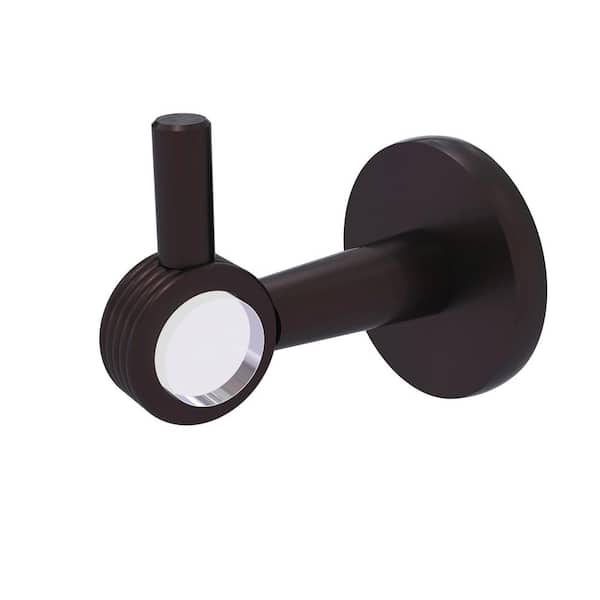 Allied Brass Clearview Collection J-Hook Robe/Towel Hook with Groovy Accents in Antique Bronze