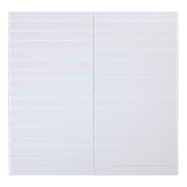 SpeedTiles Take Home Sample - Cotton Off White 4 in. x 4 in. Glass Peel and Stick Wall Mosaic Tile (0.11 sq.ft./ 1-pack)
