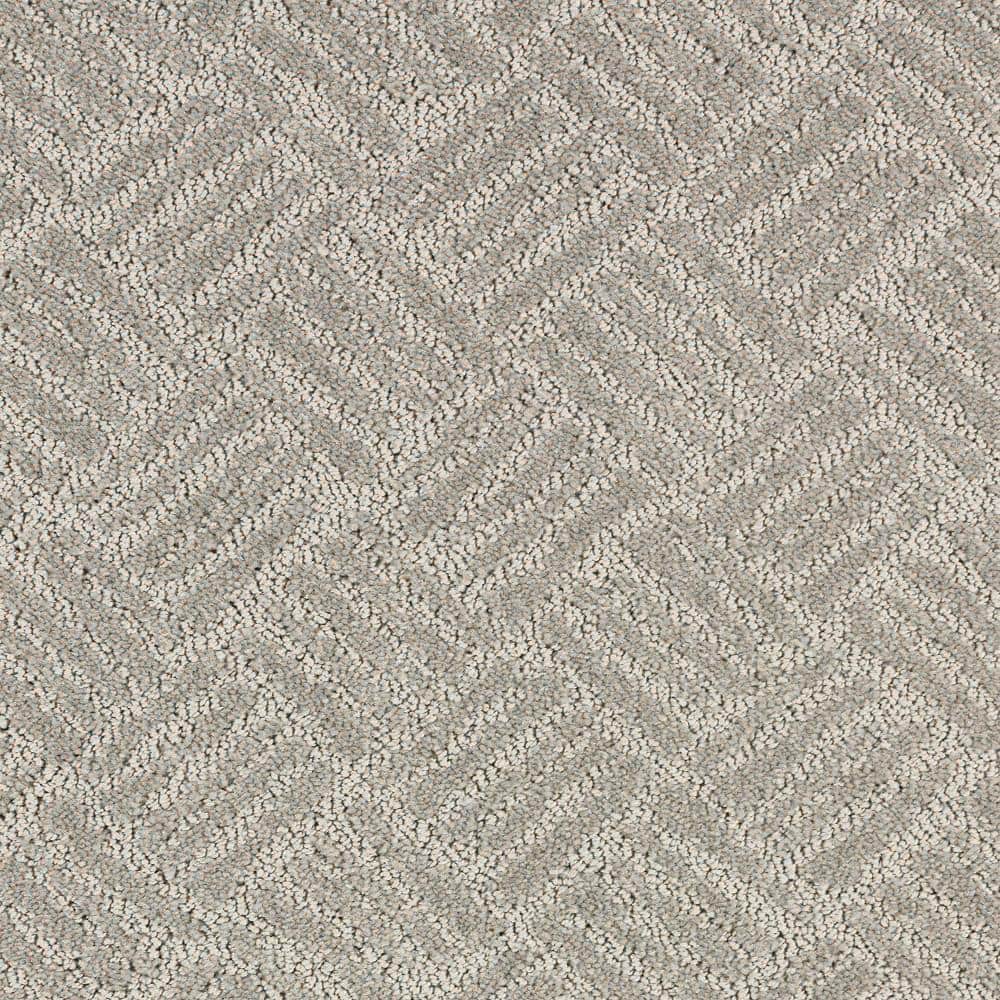 8 in. x 8 in. Pattern Carpet Sample - Embers Aloft -Color Clam Island