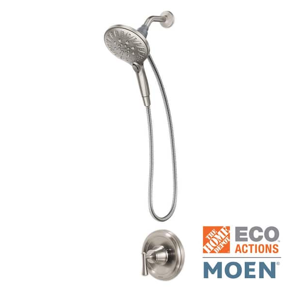 MOEN Attract with Magnetix 6-Spray 6.75 in. Dual Wall Mount Fixed and  Handheld Shower Head in Spot Resist Brushed Nickel 26008SRN - The Home Depot