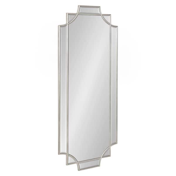 Kate and Laurel Minuette 42 in. x 16 in. Classic Rectangle Framed Silver Wall Mirror